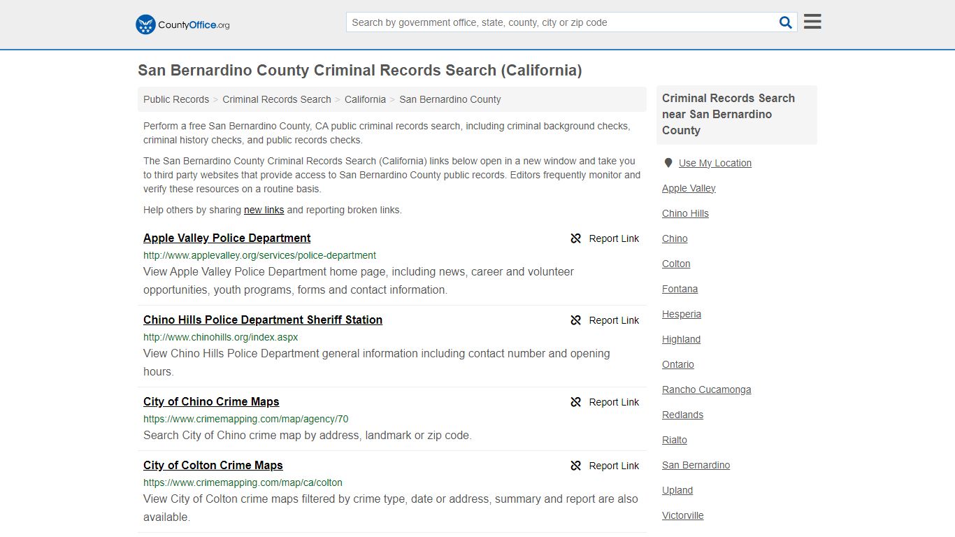 San Bernardino County Criminal Records Search (California)